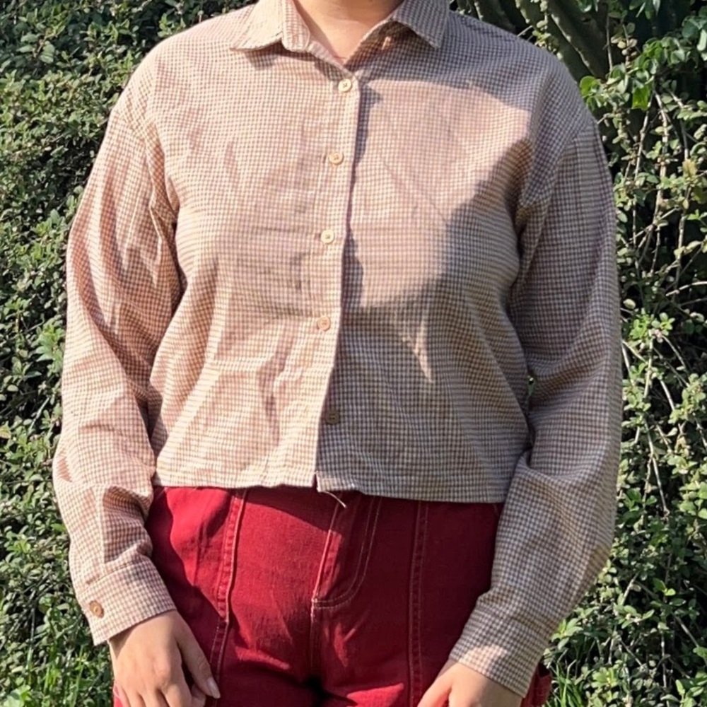 Classic Checkered Button Down Shirt for Women